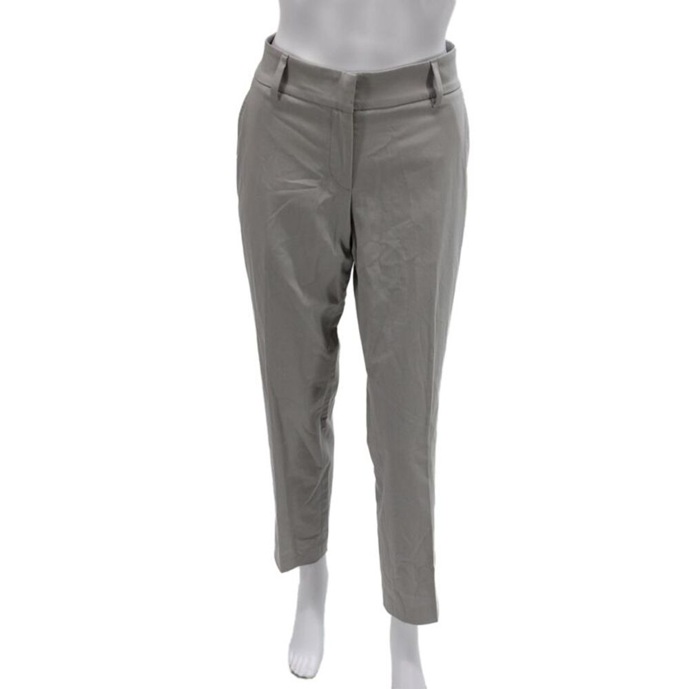 Gunex Womens Dress Pants Gray Button Solid Cotton Size 8